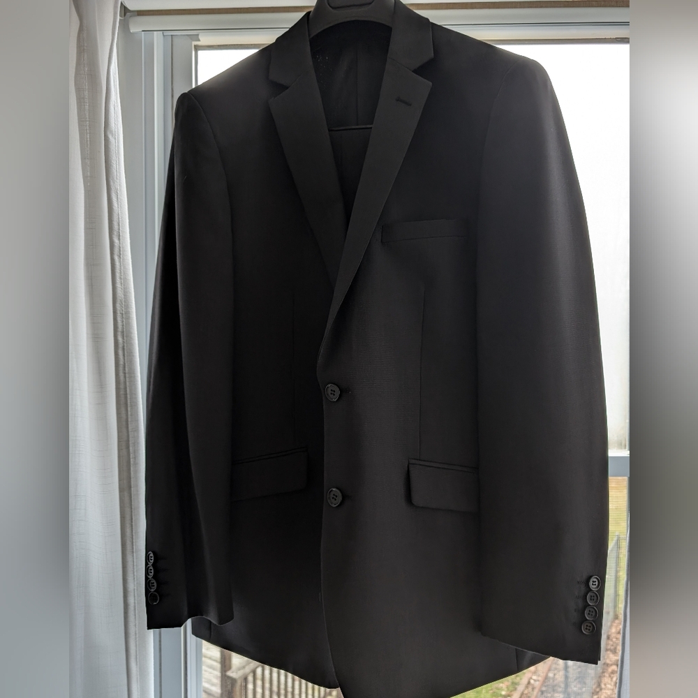 Black Suit with Notched Lapel and Slim Fit